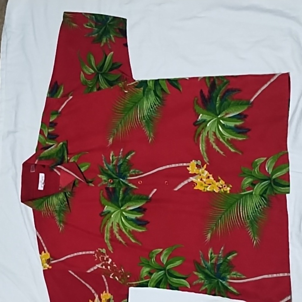 EMVO Hawaiian- Style Button Up Shirt Men's L